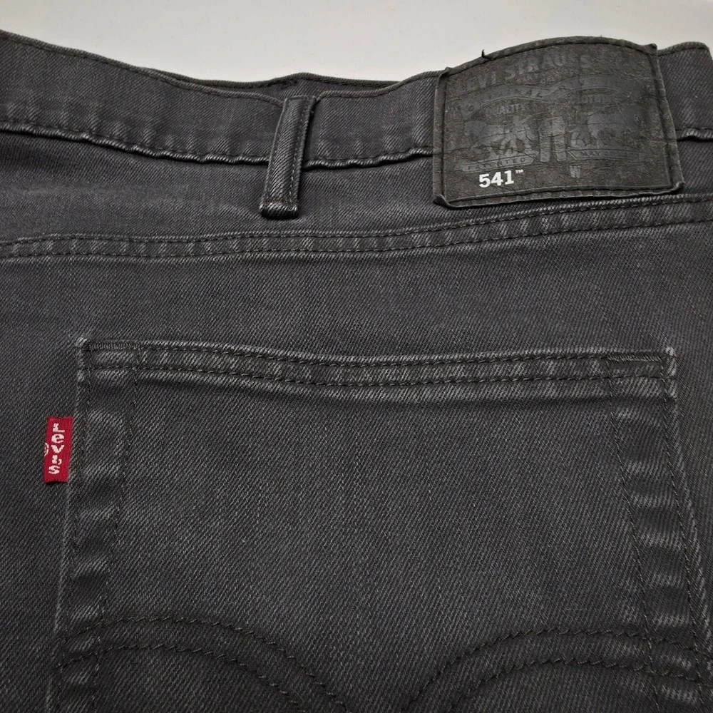 Levis 541 Athletic‎ Taper Jeans 52x30 Dark Grey Mens Stretch Denim Pants